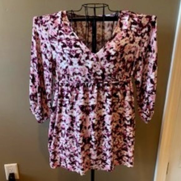 A Pea in the Pod Tops - PEA IN THE POD SIZE LARGE FLORAL MATERNITY SHIRT